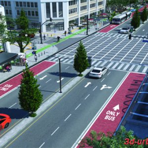 طراحی خیابان کامل شهری (38 متری)
