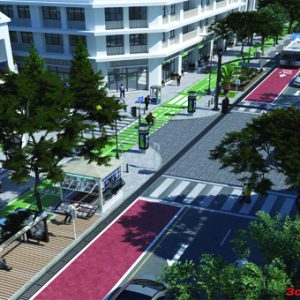 طراحی خیابان کامل شهری (24 متری)